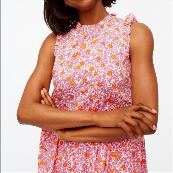 J. Crew Factory ruffle tiered floral midi dress - Picture 4 of 14